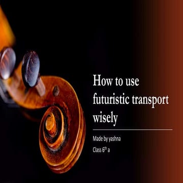 How to use futuristic transport wisely