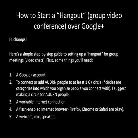 How to use G+ hangout