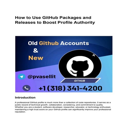 How to Use GitHub Packages and Releases to Boost Profile Authority.pdf