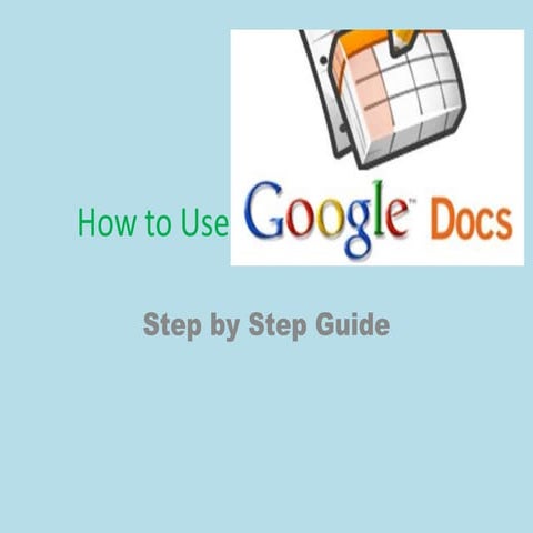 How to use Google Docs