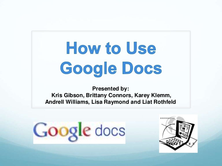 How to Use Google Docs Part 1