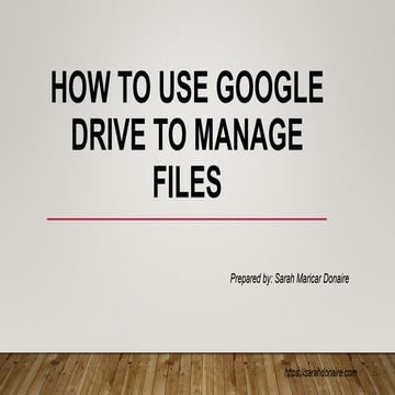 How to Use Google Drive to Manage Files