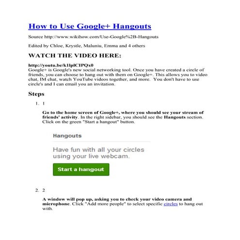 How to use google hangout