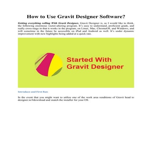 How to Use Gravit Designer Software - Here for Assist | PDF