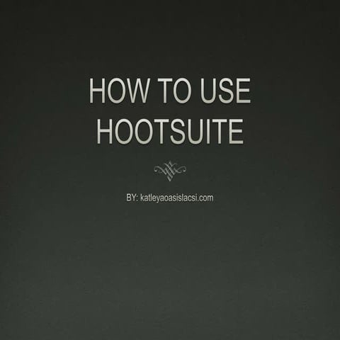 Step by Step Tutorial on HOOTSUITE