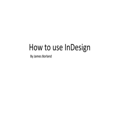 How to use indesign