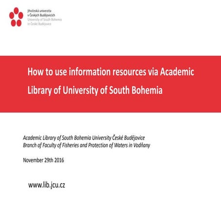How to use information resources 2016