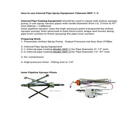  How to use Internal Pipe Spray Equipment-Telansen NKP-1-3