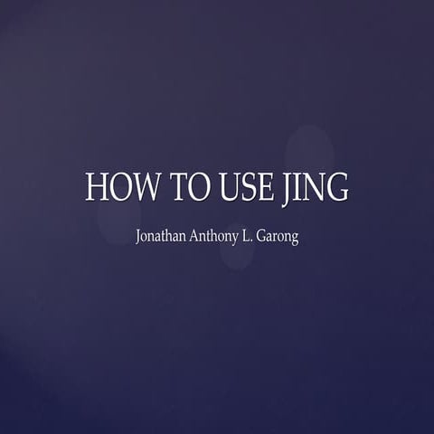 How to use jing - jonathan garong