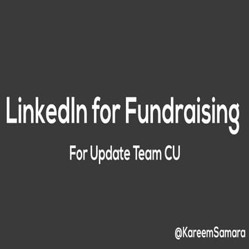 How to use linked in for fundraising