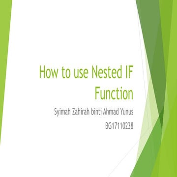 How to use nested if function | PPTX