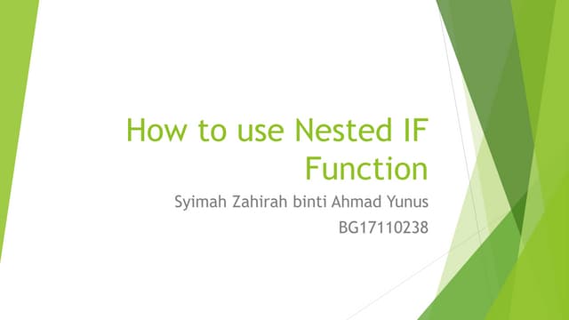 How to use nested if function | PPTX