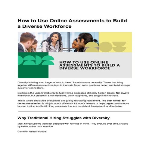 Leveraging Online Assessments to Build a Diverse and Inclusive ...