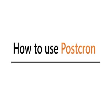How to use Postcron to make future posts