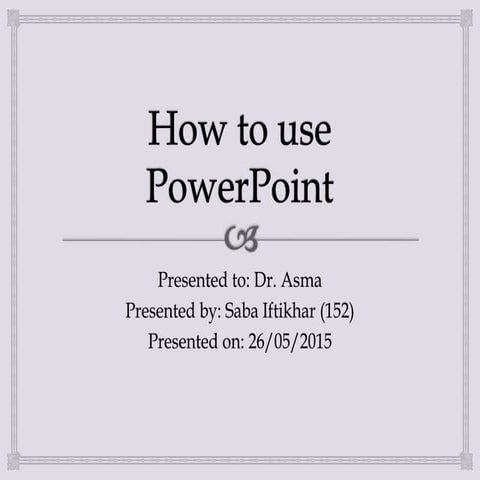 How to use power point