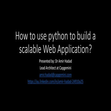 How to use python to build a scalable Web Application | PPT