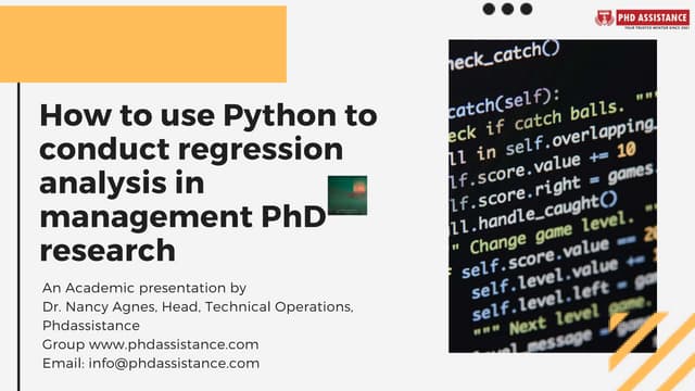 How to use Python to conduct regression analysis in management PhD ...