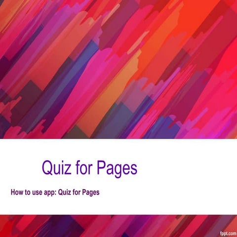 How to use quiz for page app | PPT