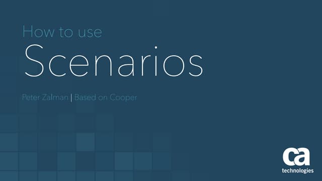 How to use Scenarios