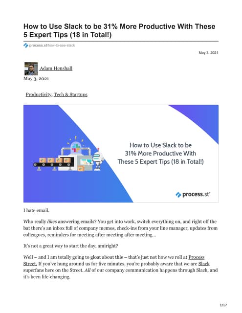 How to Use Slack to be 31% More Productive With These 5 Expert Tips (18 in To...