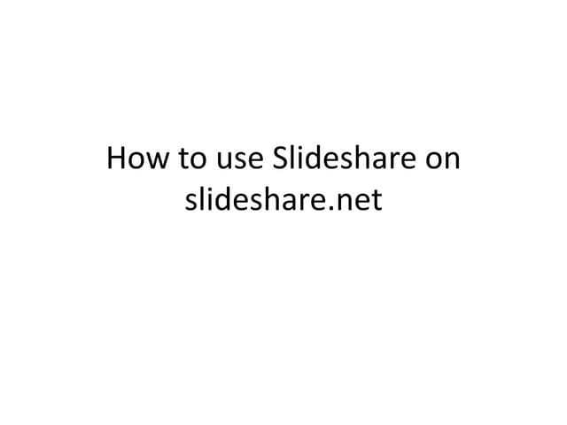 How to use Slideshare on Blackboard