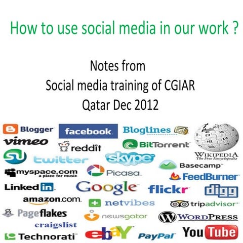 How to use social media for our work