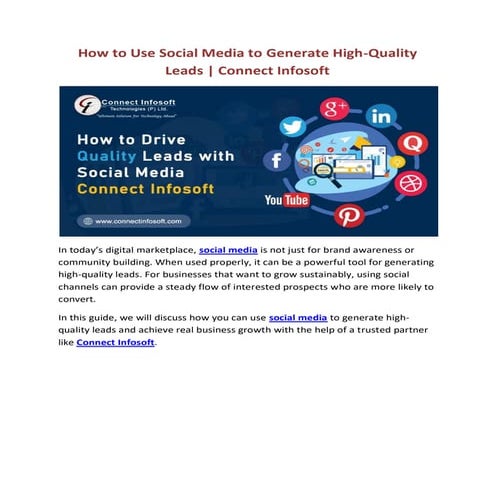 How to Use Social Media to Generate High-Quality Leads - Connect ...