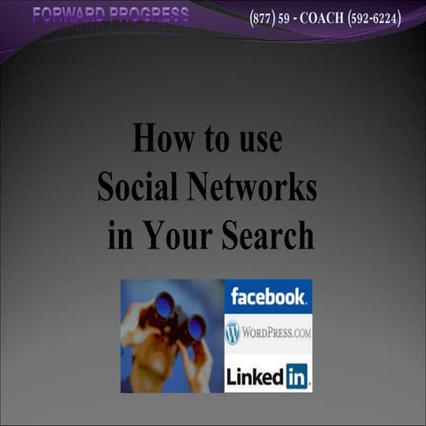 How To Use Social Networks In Your Employment Or Job Seach  2010   Event Version