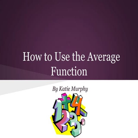 Howto usetheaveragefunction