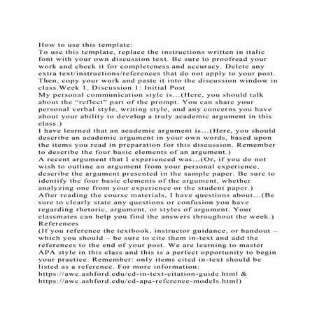 How to use this template To use this template, replace the inst.docx