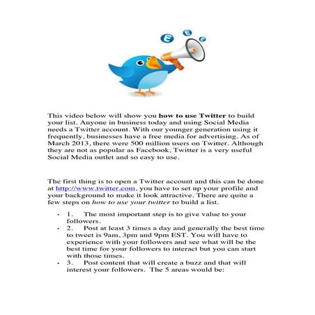 How to use twitter to build your list