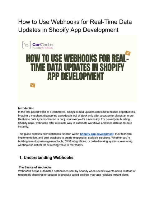 How to Use Webhooks for Real-Time Data Updates in Shopify App Development.pdf