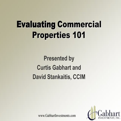 How to value commercial real estate 101