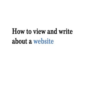 How to View a Website