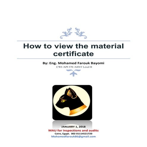 How to view the material certificate part 1