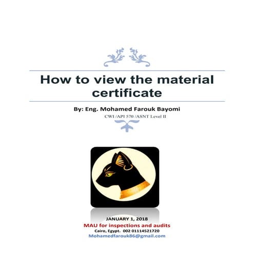 How to view the material certificate part 3