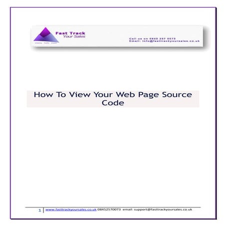 How to view your web page source code | PDF