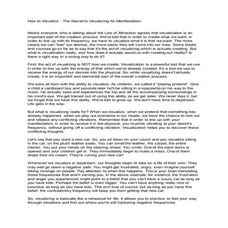 How to visualize   the secret to visualizing for manifestation