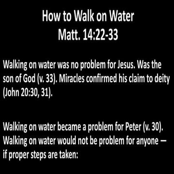 How to walk on water