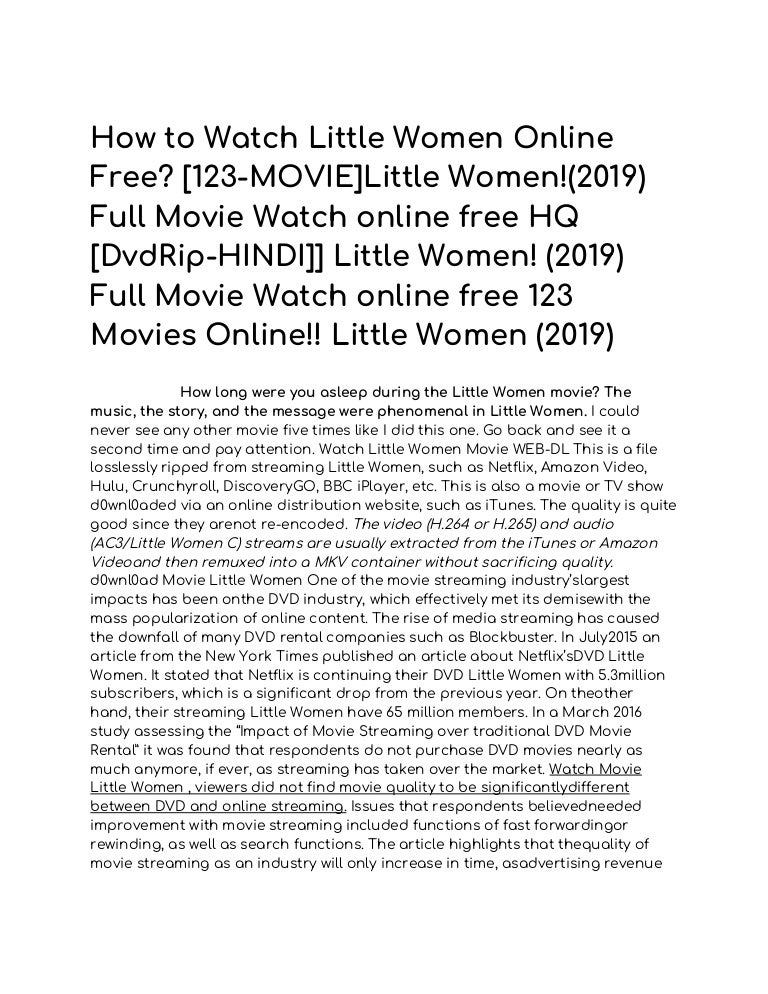 How to watch little women online free