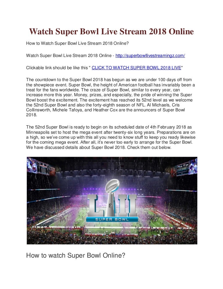 watch super bowl stream