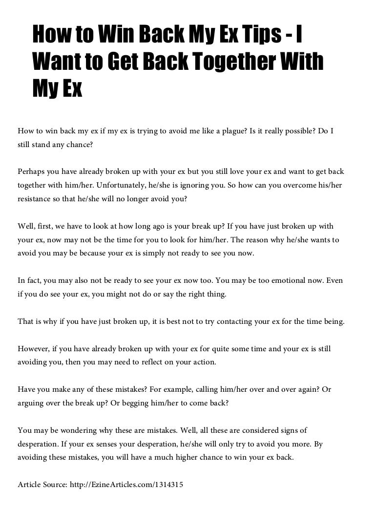 i love my ex wife and want her back