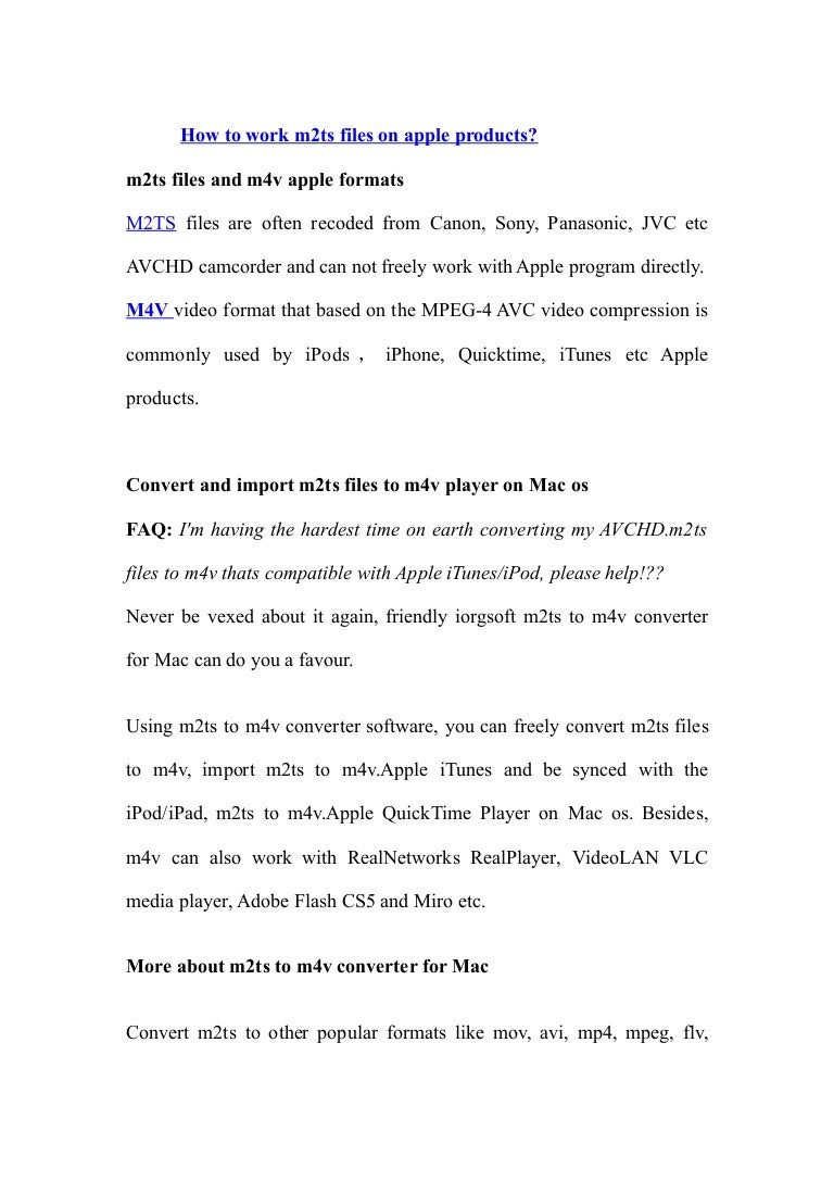 How To Work M2ts Files On Apple Products123