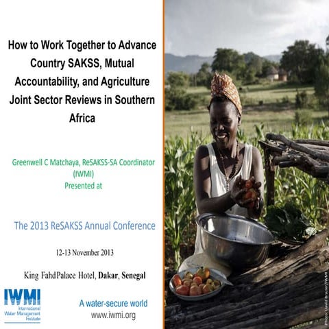 How to Work Together to Advance Country SAKSS, Mutual Accounbability and Agri...