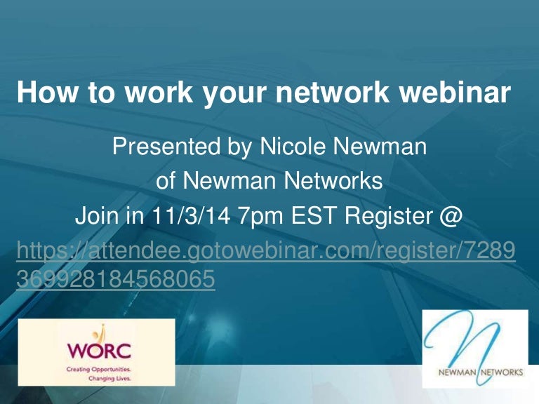 How to work your network webinar