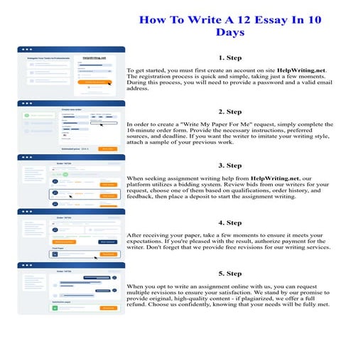 How To Write A 12 Essay In 10 Days