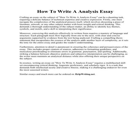 How To Write A Analysis Essay. Literary Analysis Essay: Tips to Write a Perfe...