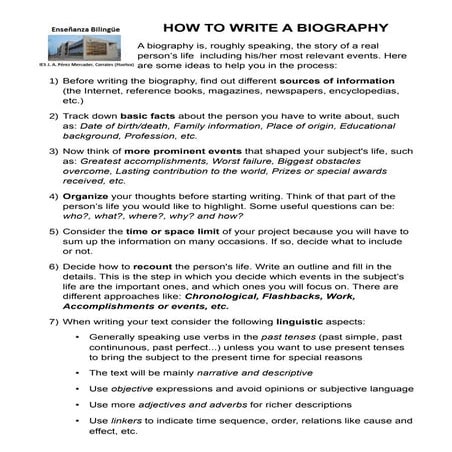 How to write a biography