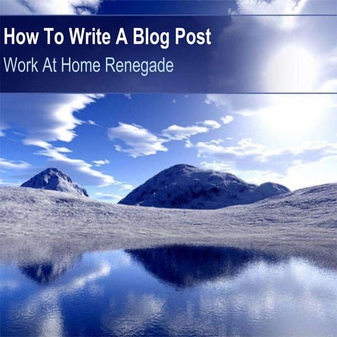 How to write a blog post