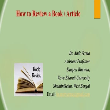 How to Review a Book/Article 
